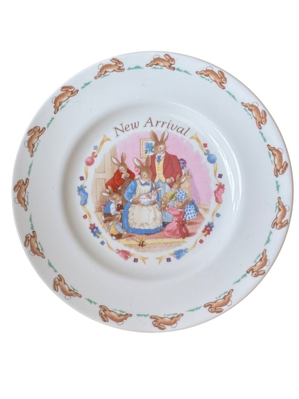 Royal Doulton Bunnykins NEW ARRIVAL‎ Plate Bone China 8" Collectible Nursery Art